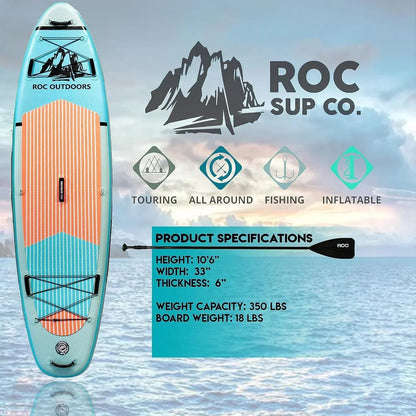 Roc Inflatable Stand-Up Paddle Board Sup Paddle Board Accessories Anti-Slip Comfortable Deck