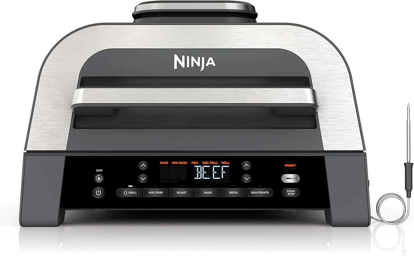 Ninja, Indoor Grill, Foodi, 5-in-1, Grill, Air Fry, Roast, Bake, And Dehydrate, Fits Up To 3lb Roast