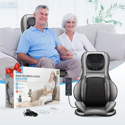 Comfier Massager Chair With Heat Shiatsu Neck Back Massager Portable With Compress And Rolling Massage Chair Pad For Full Back Neck And