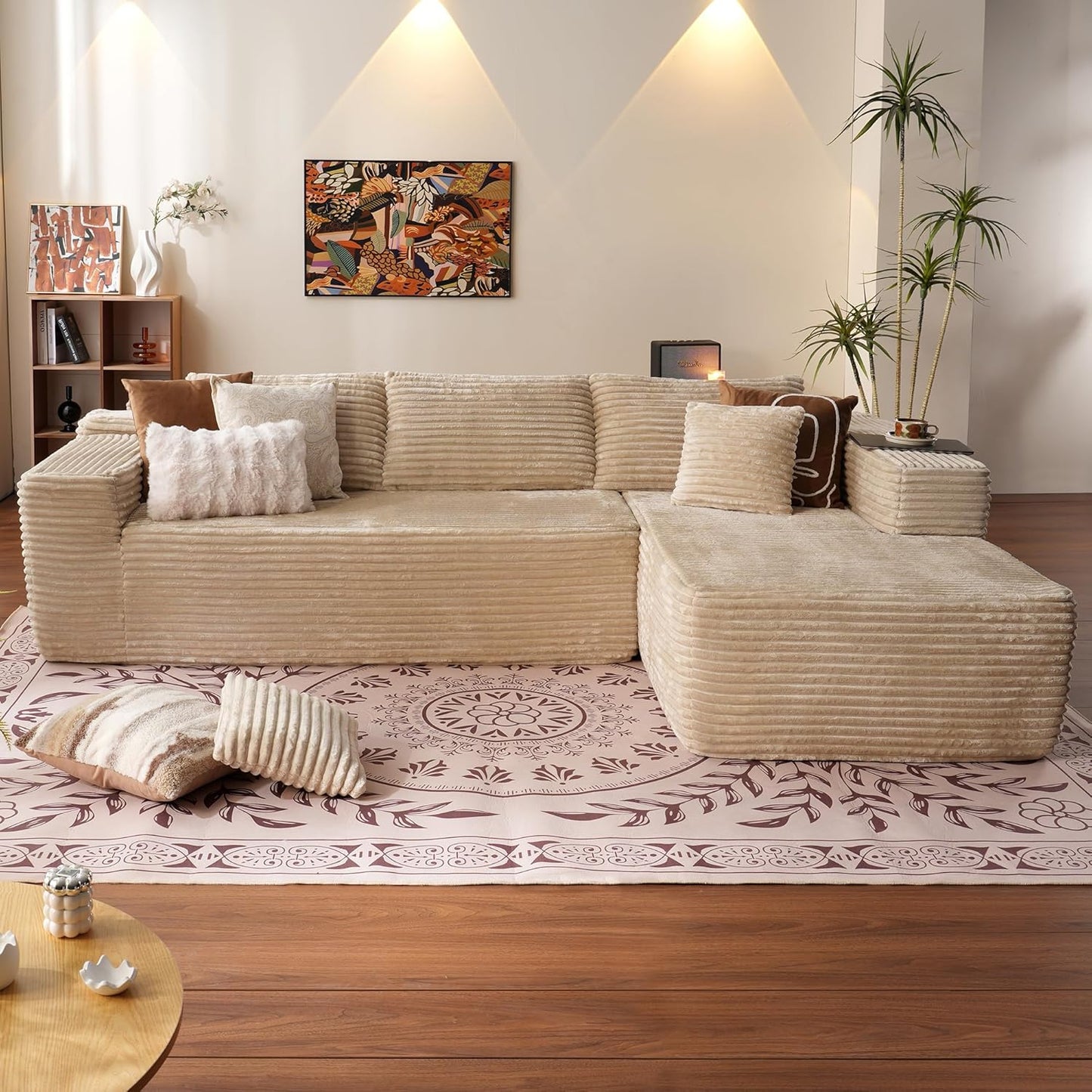 Ovios 104 In. Cloud Sectional Couch With L-Shape Chaise, Modern Modular Sofa With Deep Seat, Upholstered Couches For Living Room Bedroom