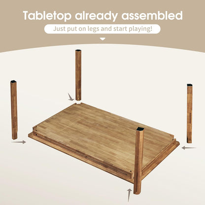 Board Game Table With Removable Top, Seats 4, 6, 57 In. x 33 In. Play Area